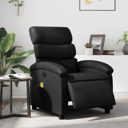 Reclining electric massage armchair in black synthetic leather by , Armchairs - Ref: Foro24-3204033, Price: 249,26 €, Discoun...
