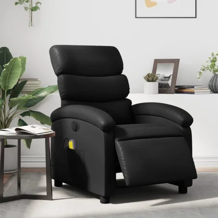 Sillón de masaje reclinable eléctrico cuero sintético negro de , Sillones - Ref: Foro24-3204033, Precio: 253,29 €, Descuento: %
