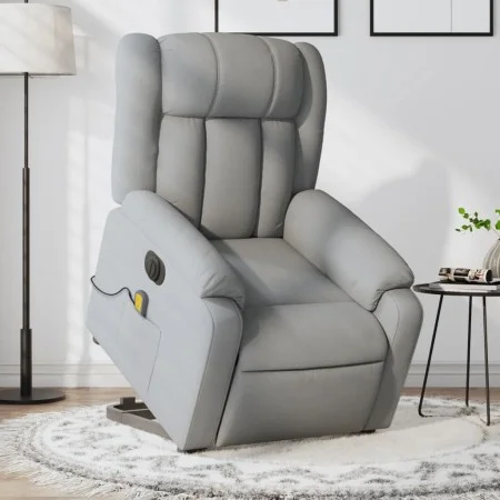 Light gray fabric electric reclining and lifting massage chair by , Armchairs - Ref: Foro24-3205352, Price: 353,72 €, Discoun...