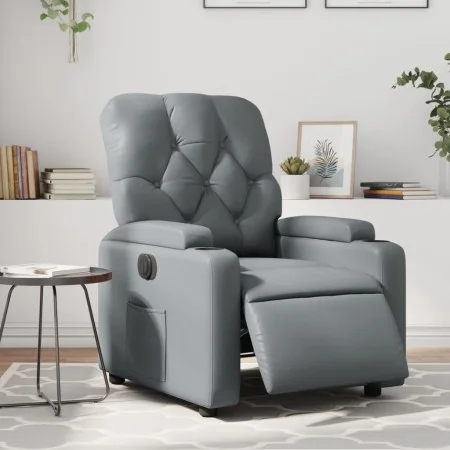 Sillón reclinable eléctrico de cuero sintético gris de , Sillones - Ref: Foro24-3204761, Precio: 251,62 €, Descuento: %