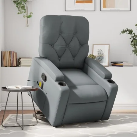 Sillón reclinable de masaje de pie cuero artificial gris de , Sillones - Ref: Foro24-3204782, Precio: 299,44 €, Descuento: %