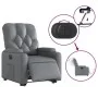 Sillón reclinable elevable eléctrico de cuero sintético gris de , Sillones - Ref: Foro24-3204789, Precio: 335,41 €, Descuento: %