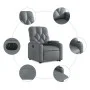 Sillón reclinable elevable eléctrico de cuero sintético gris de , Sillones - Ref: Foro24-3204789, Precio: 335,41 €, Descuento: %