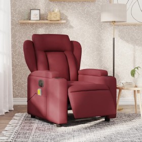 Sillón de masaje reclinable eléctrico tela rojo tinto de , Sillones - Ref: Foro24-3204473, Precio: 301,69 €, Descuento: %