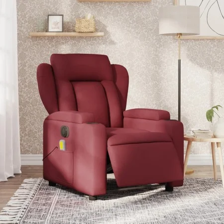 Sillón de masaje reclinable eléctrico tela rojo tinto de , Sillones - Ref: Foro24-3204473, Precio: 304,36 €, Descuento: %