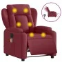 Sillón de masaje reclinable eléctrico tela rojo tinto de , Sillones - Ref: Foro24-3204473, Precio: 304,36 €, Descuento: %