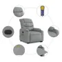 Light gray fabric reclining massage chair by , Armchairs - Ref: Foro24-3206654, Price: 348,42 €, Discount: %