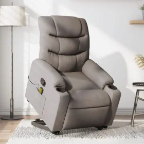 Liftable massage recliner taupe gray fabric by , Armchairs - Ref: Foro24-3206661, Price: 327,43 €, Discount: %