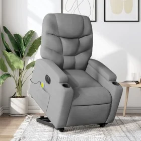 Sillón de masaje eléctrico reclinable elevable tela gris claro de , Sillones - Ref: Foro24-3204632, Precio: 348,04 €, Descuen...