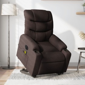 Electric reclining and lift massage armchair in dark brown fabric. by , Armchairs - Ref: Foro24-3206677, Price: 367,01 €, Dis...