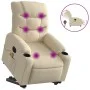 Sillón de masaje eléctrico reclinable elevable tela crema de , Sillones - Ref: Foro24-3206680, Precio: 394,84 €, Descuento: %