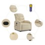 Electric reclining lift massage chair in cream fabric by , Armchairs - Ref: Foro24-3206680, Price: 367,55 €, Discount: %