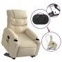 Sillón de masaje eléctrico reclinable elevable tela crema de , Sillones - Ref: Foro24-3206680, Precio: 394,84 €, Descuento: %