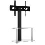 2-stöckiges Eck-TV-Möbel für 32-70 Zoll schwarz silber von , TV-Möbel - Ref: Foro24-358165, Preis: 103,85 €, Rabatt: %