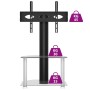 2-stöckiges Eck-TV-Möbel für 32-70 Zoll schwarz silber von , TV-Möbel - Ref: Foro24-358165, Preis: 103,85 €, Rabatt: %