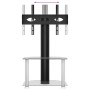 2-stöckiges Eck-TV-Möbel für 32-70 Zoll schwarz silber von , TV-Möbel - Ref: Foro24-358165, Preis: 103,85 €, Rabatt: %