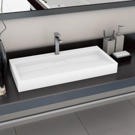 Waschbecken 100x46x11 cm Mineralharz/weißer Marmor von vidaXL, Sinkt - Ref: Foro24-144066, Preis: 246,56 €, Rabatt: %