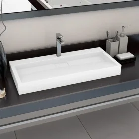 Washbasin 100x46x11 cm mineral resin/white marble by vidaXL, Sinks - Ref: Foro24-144066, Price: 276,36 €, Discount: %