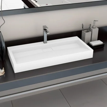 Waschbecken 100x46x11 cm Mineralharz/weißer Marmor von vidaXL, Sinkt - Ref: Foro24-144066, Preis: 276,33 €, Rabatt: %