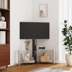 Eck-TV-Möbel mit 2 Ebenen für 32-70 Zoll, schwarz-silberfarben. von , TV-Möbel - Ref: Foro24-358171, Preis: 90,85 €, Rabatt: %