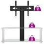 Eck-TV-Möbel mit 2 Ebenen für 32-70 Zoll, schwarz-silberfarben. von , TV-Möbel - Ref: Foro24-358171, Preis: 90,85 €, Rabatt: %