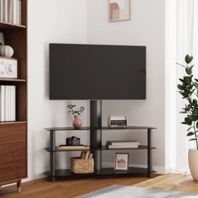 Mueble de TV de esquina 3 niveles para 32-70 pulgadas negro