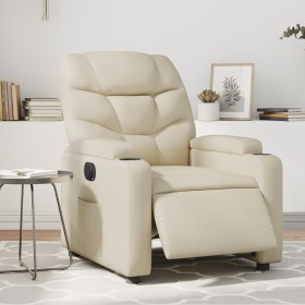 Cream Faux Leather Power Recliner by , Armchairs - Ref: Foro24-3204645, Price: 264,43 €, Discount: %