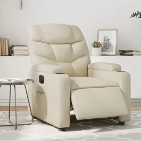 Cream Faux Leather Power Recliner by , Armchairs - Ref: Foro24-3204645, Price: 273,94 €, Discount: %