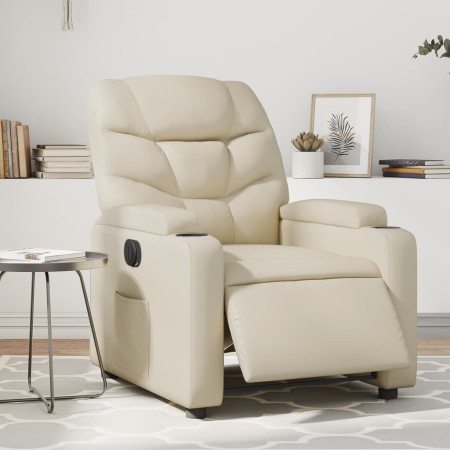 Cream Faux Leather Power Recliner by , Armchairs - Ref: Foro24-3204645, Price: 264,43 €, Discount: %