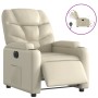 Sillón reclinable eléctrico de cuero sintético crema de , Sillones - Ref: Foro24-3204645, Precio: 265,07 €