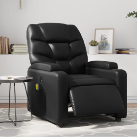 Sillón de masaje reclinable eléctrico cuero sintético negro de , Sillones - Ref: Foro24-3204651, Precio: 282,47 €, Descuento: %