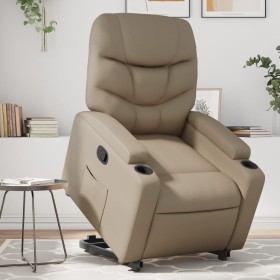 Sillón reclinable elevable cuero artificial color capuchino de , Sillones - Ref: Foro24-3204664, Precio: 307,57 €, Descuento: %