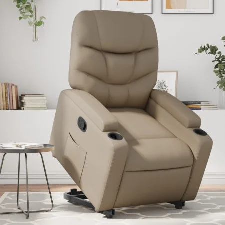 Sillón reclinable elevable cuero artificial color capuchino de , Sillones - Ref: Foro24-3204664, Precio: 311,73 €, Descuento: %