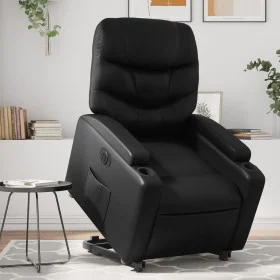 Electric black synthetic leather reclining and lifting armchair by , Armchairs - Ref: Foro24-3204672, Price: 361,04 €, Discou...