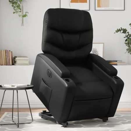 Sillón reclinable y elevable eléctrico cuero sintético negro de , Sillones - Ref: Foro24-3204672, Precio: 361,15 €, Descuento: %
