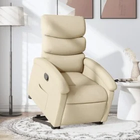 Sillón reclinable elevable de tela color crema de , Sillones - Ref: Foro24-3203987, Precio: 275,15 €, Descuento: %