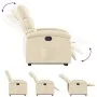 Sillón reclinable elevable de tela color crema de , Sillones - Ref: Foro24-3203987, Precio: 275,15 €, Descuento: %