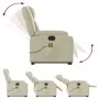 Electric lift massage armchair in synthetic cream leather by , Armchairs - Ref: Foro24-3205172, Price: 415,54 €, Discount: %