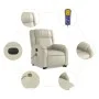 Electric lift massage armchair in synthetic cream leather by , Armchairs - Ref: Foro24-3205172, Price: 415,54 €, Discount: %