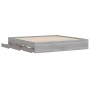 Sonoma gray engineered wood bed with drawers 200x200 cm by , Beds and slatted bases - Ref: Foro24-3207250, Price: 193,77 €, D...
