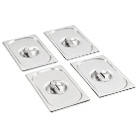 Gastronorm-Tablettdeckel 1/4 Edelstahl 4 Einheiten von vidaXL, Eimerdeckel für Dampftische - Ref: Foro24-50905, Preis: 21,85 ...