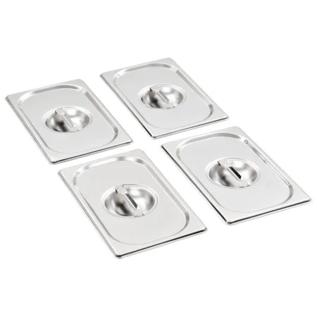 Gastronorm-Tablettdeckel 1/4 Edelstahl 4 Einheiten von vidaXL, Eimerdeckel für Dampftische - Ref: Foro24-50905, Preis: 21,85 ...