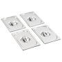 Gastronorm-Tablettdeckel 1/4 Edelstahl 4 Einheiten von vidaXL, Eimerdeckel für Dampftische - Ref: Foro24-50905, Preis: 22,20 ...