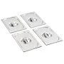Gastronorm-Tablettdeckel 1/4 Edelstahl 4 Einheiten von vidaXL, Eimerdeckel für Dampftische - Ref: Foro24-50905, Preis: 21,85 ...