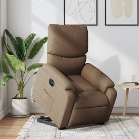 Sillón eléctrico reclinable elevable de tela marrón de , Sillones - Ref: Foro24-3204852, Precio: 332,75 €, Descuento: %
