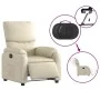 Sillón reclinable eléctrico de cuero sintético crema de , Sillones - Ref: Foro24-3204873, Precio: 282,89 €, Descuento: %