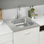 Fregadero de cocina con escurridor acero inox 600x600x155 mm