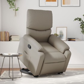 Sillón reclinable elevable cuero artificial color capuchino de , Sillones - Ref: Foro24-3204892, Precio: 309,01 €, Descuento: %