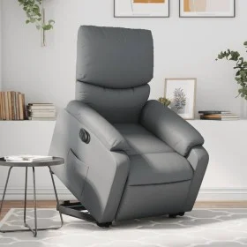 Sillón reclinable elevable eléctrico de cuero sintético gris de , Sillones - Ref: Foro24-3204903, Precio: 376,33 €, Descuento: %