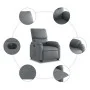 Sillón reclinable elevable eléctrico de cuero sintético gris de , Sillones - Ref: Foro24-3204903, Precio: 376,33 €, Descuento: %